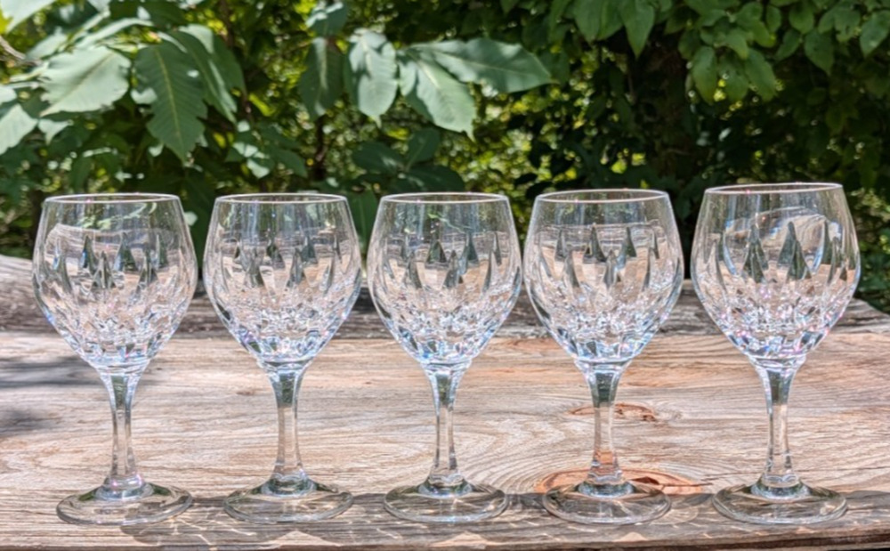 Nachtmann HELENA Crystal Water Goblets Set of 5 Made in Germany 6 5/8"